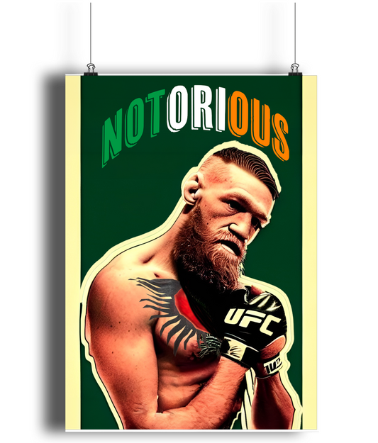 Conor McGregor Notorious Tricolour A3 Wall Art Print