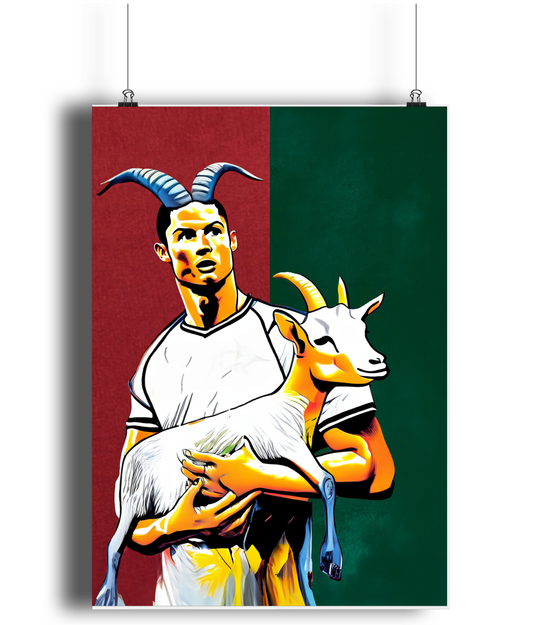 Cristiano Ronaldo GOAT Portugal A3 Wall Art Print