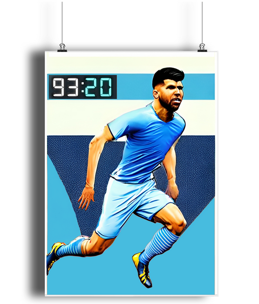 Sergio Aguero 9320 A3 Print