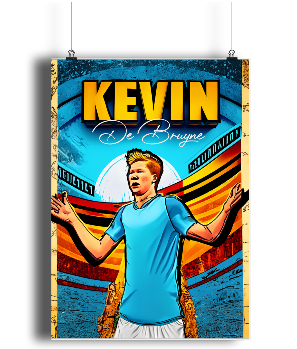 Kevin de Bruyne Cartoon A3 Wall Art Print