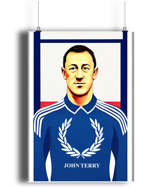 John Terry Fred Perry A3 Wall Art Print