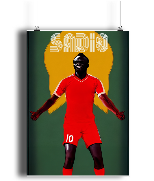 Sadio Mane Retro A3 Wall Art Print