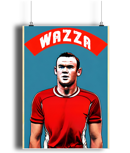 Wayne Rooney Wazza Red A3 Wall Art Print