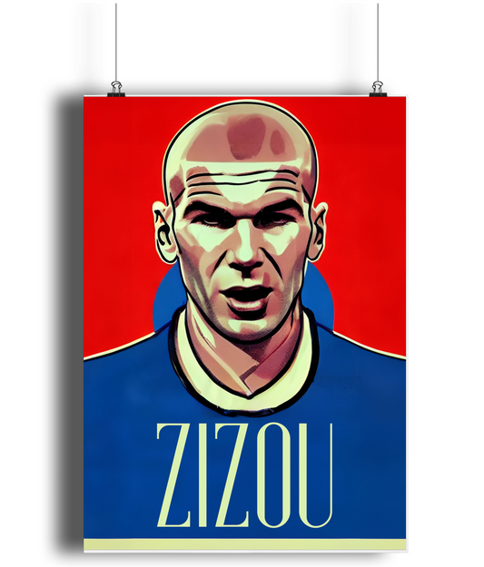 Zinedine Zidane Zizou Les Bleus A3 Wall Art Print