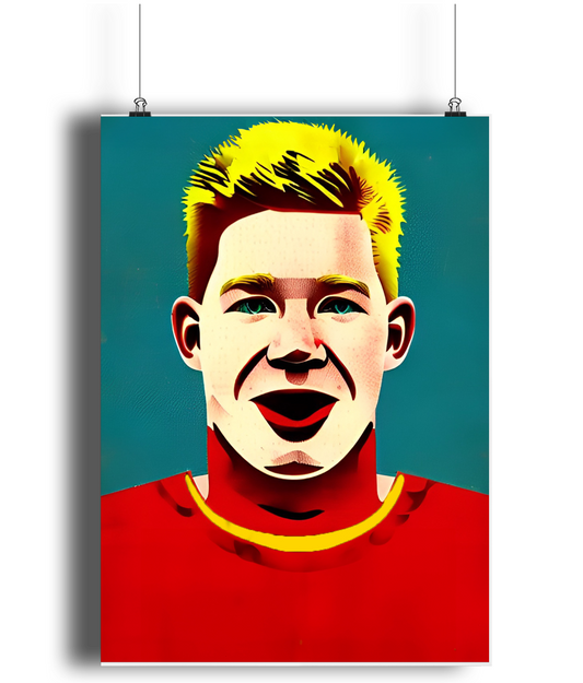 Kevin de Bruyne Retro Belgium A3 Wall Art Print