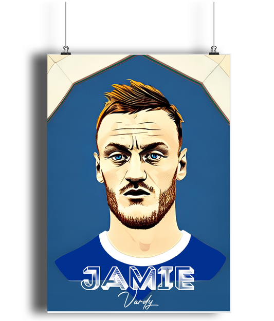 Jamie Vardy Retro A3 Wall Art Print