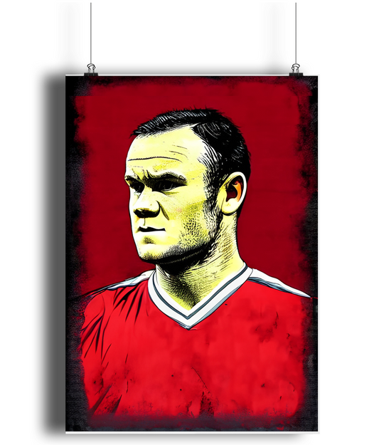 Wayne Rooney Stare A3 Wall Art Print