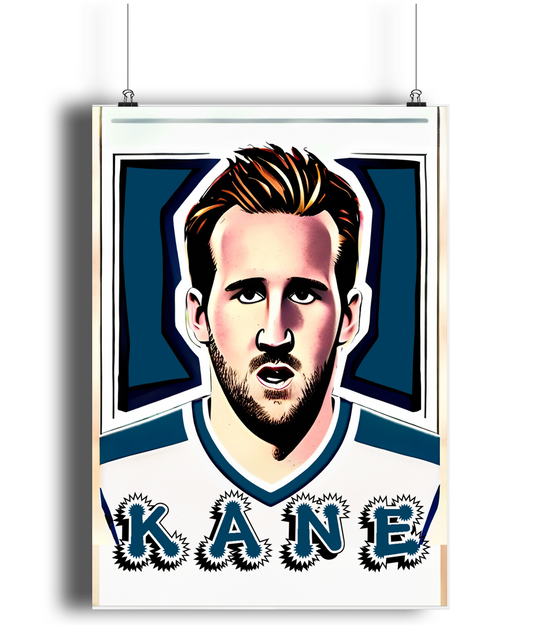 Harry Kane Retro England A3 Wall Art Print