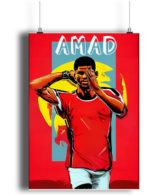 Amad Diallo Retro A3 Wall Art Print