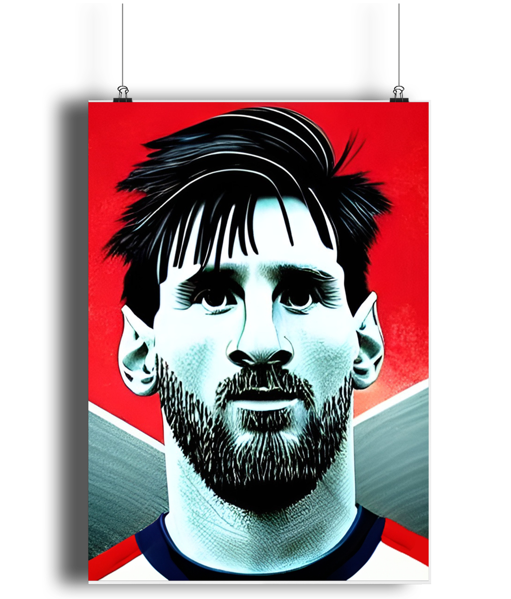 Lionel Messi Retro A3 Wall Art Print