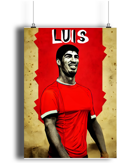 Luis Suarez LFC Icon A3 Wall Art Print