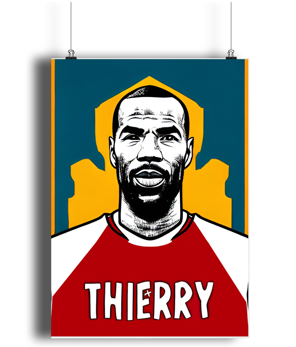 Thierry Henry Retro A3 Wall Art Print