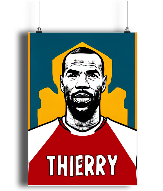 Thierry Henry Retro A3 Wall Art Print