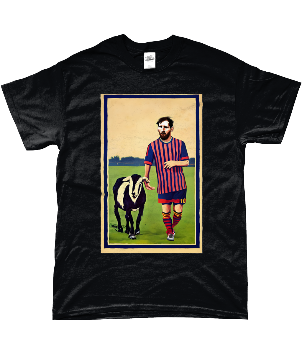 Lionel Messi GOAT Barca Portrait T-shirt