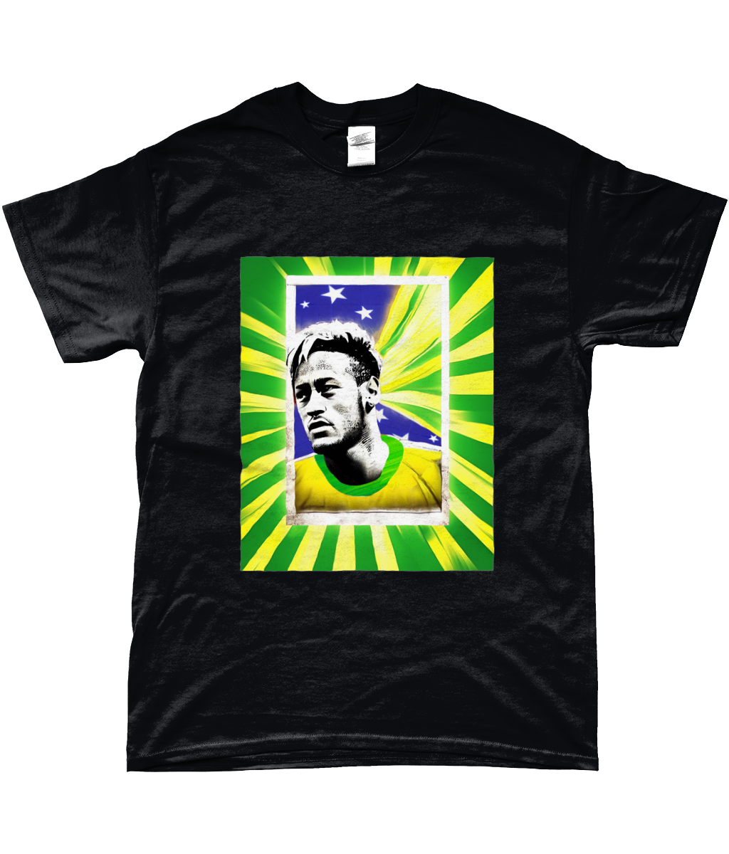 Neymar Brazil flag pattern T-shirt