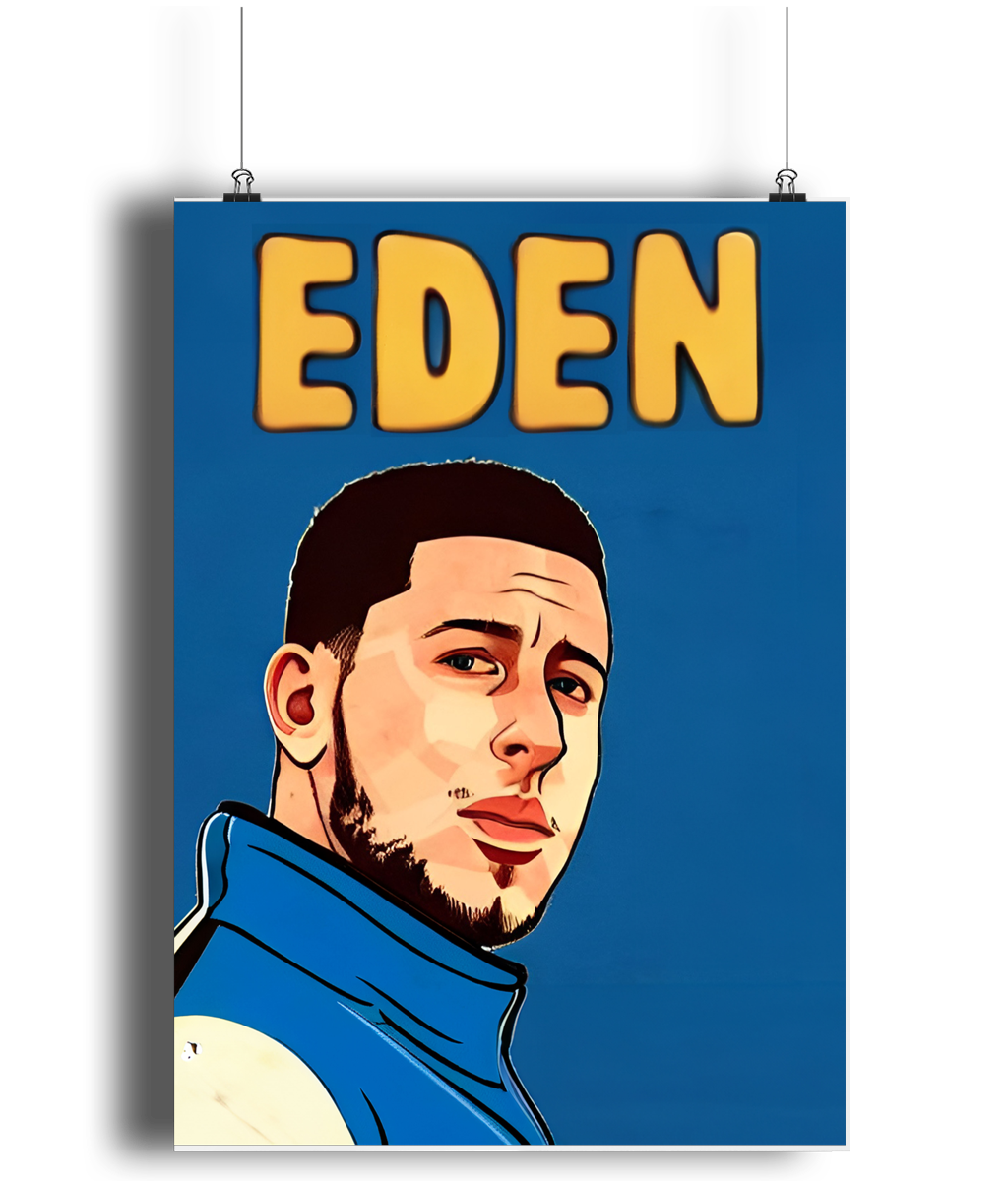 Eden Hazard Retro A3 Wall Art Print