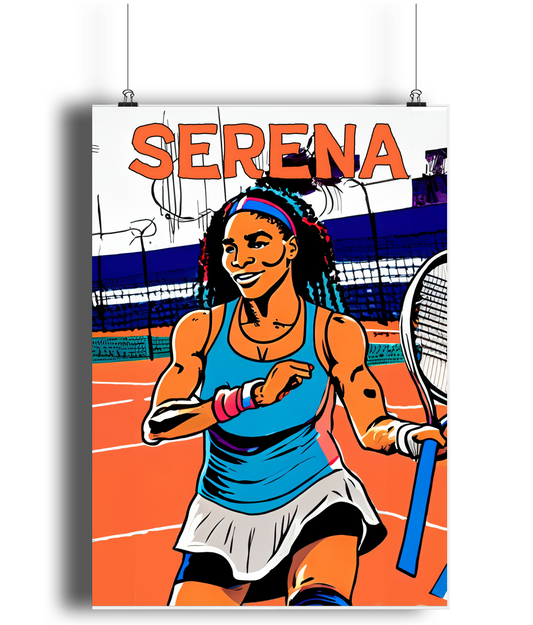 Serena Williams Clay A3 Wall Art Print