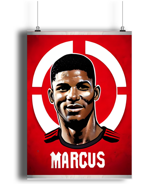 Marcus Rashford Retro A3 Wall Art Print