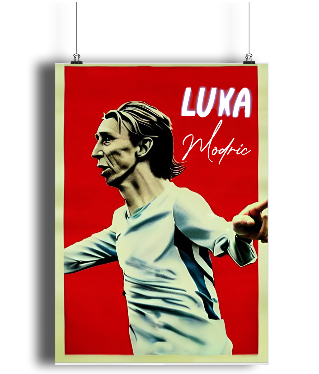 Luka Modric Retro A3 Wall Art Print