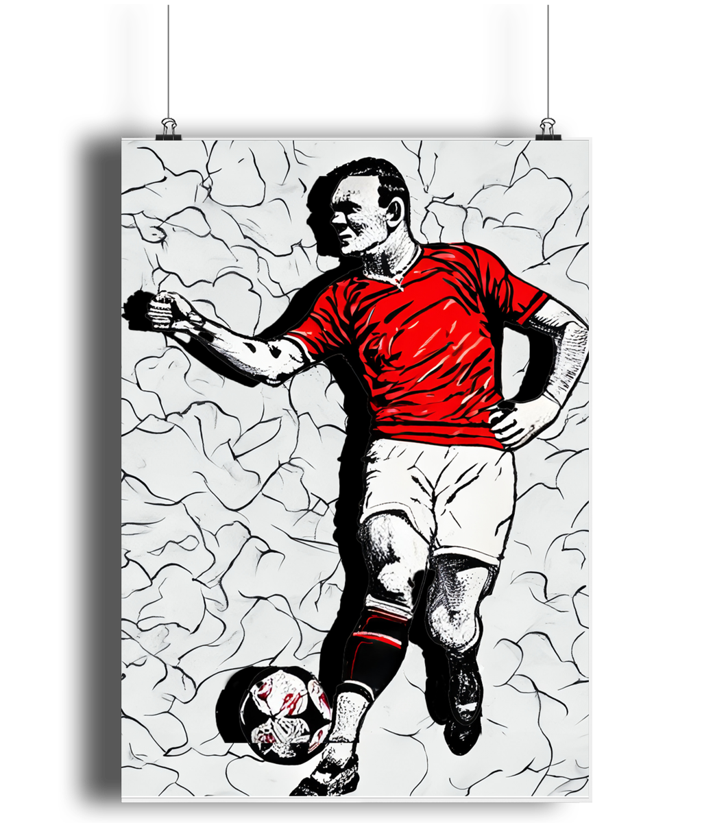 Wayne Rooney Control A3 Wall Art Print