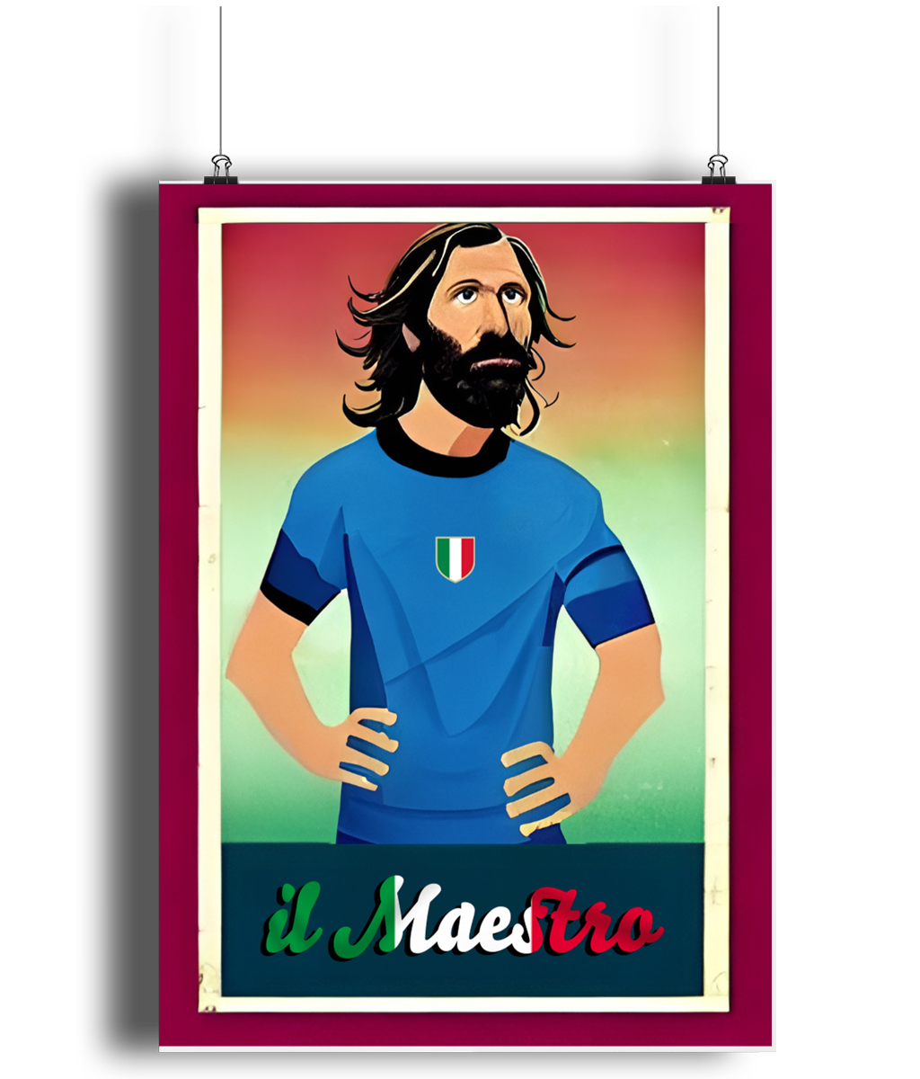 Andrea Pirlo il Maestro Italia A3 Wall Art Print