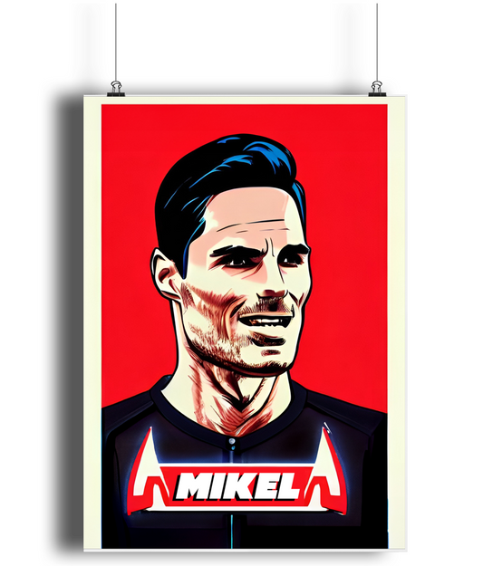 Mikel Arteta Retro A3 Wall Art Print