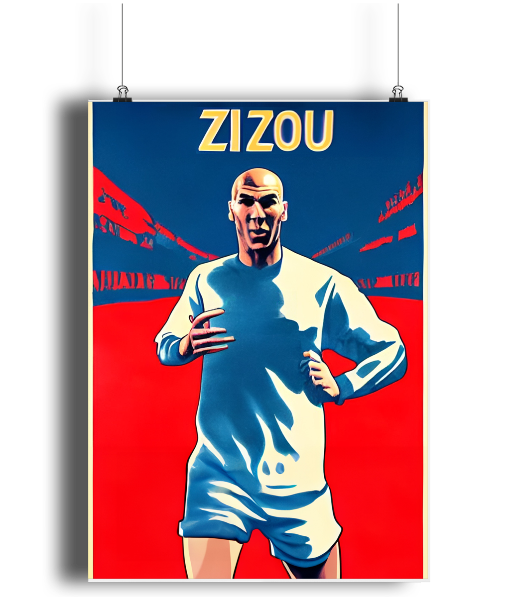 Zinedine Zidane Zizou Los Blancos A3 Wall Art Print