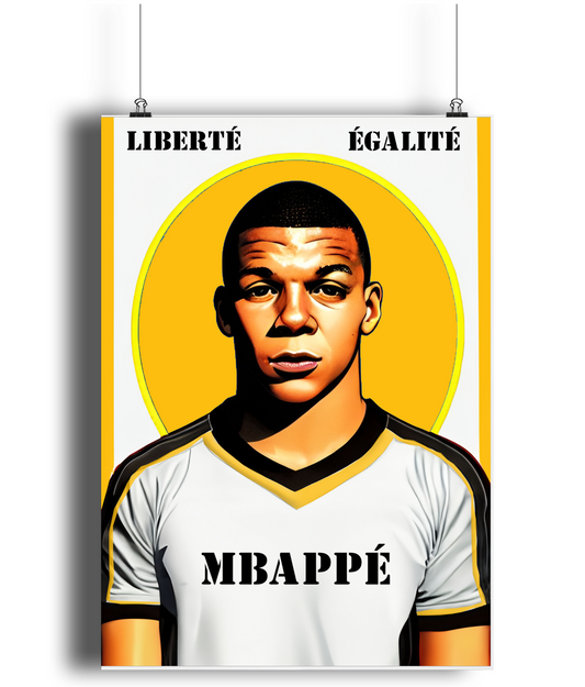 Kylian Mbappe Liberté Real A3 Wall Art Print