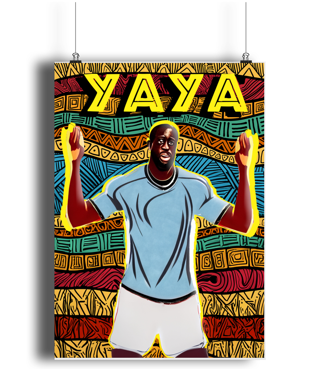 Yaya Toure Côte d'Ivoire A3 Wall Art Print