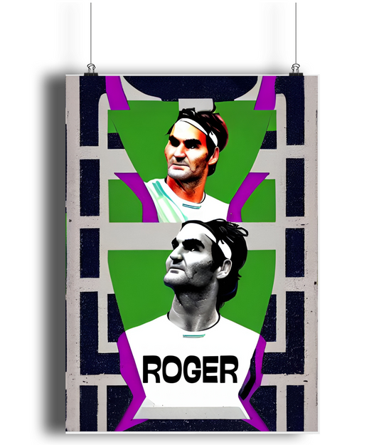 Roger Federer Wimbledon A3 Wall Art Print