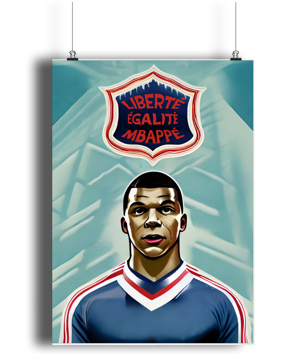 Kylian Mbappe Liberté A3 Wall Art Print