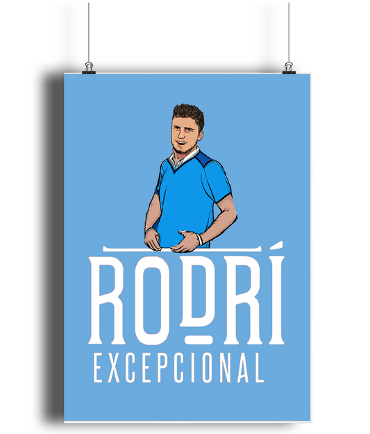 Rodri Excepcional A3 Print Blue