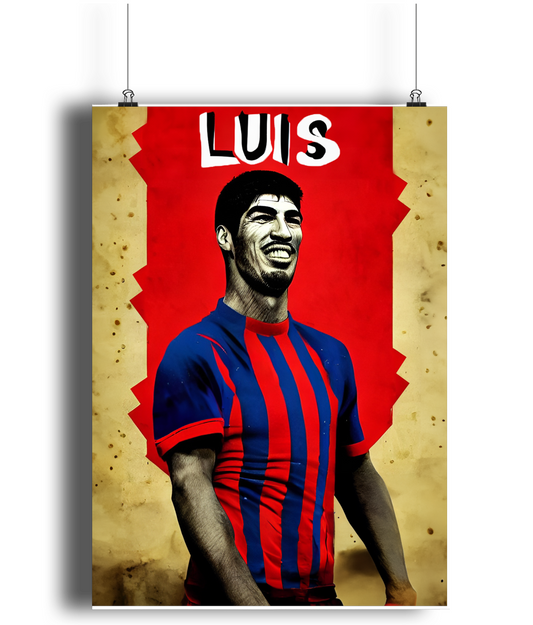 Luis Suarez Barca Icon A3 Wall Art Print