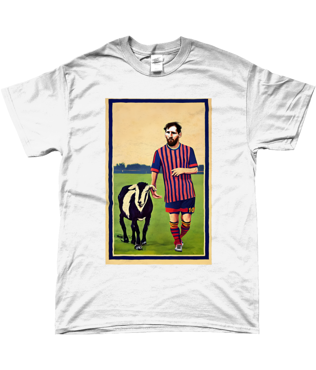 Lionel Messi GOAT Barca Portrait T-shirt