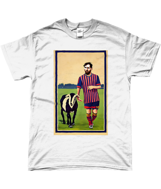 Lionel Messi GOAT Barca Portrait T-shirt